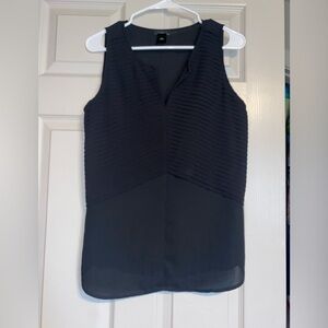 Ann Taylor Factory Black Textured Sleeveless Blouse